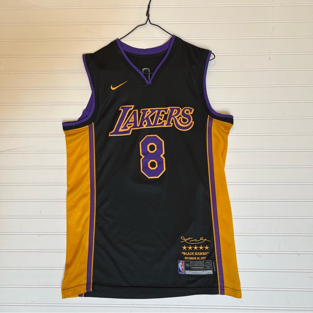 Los Angeles Lakers Kobe Bryant Black Mamba Jersey #8 Retired Size L